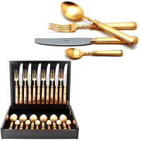Cutipol Набор столовых приборов PICCADILLY GOLD матовый 24 пр.  (P1.006.GB)