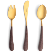 Cutipol Набор детских столовых приборов Alice Brown Gold 3 пр. (ALI.3.BGB)