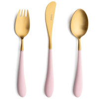 Cutipol Набор детских столовых приборов Alice Pink Gold 3 пр. (ALI.3.PKGB)