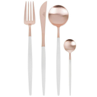 Cutipol Набор столовых приборов Goa Rose Gold Matte White на 6 персон 24 пр. (GO.006.WROGB)