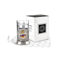 Кольчугинский мельхиор Набор для чая никелированный с позолотой и эмалью 